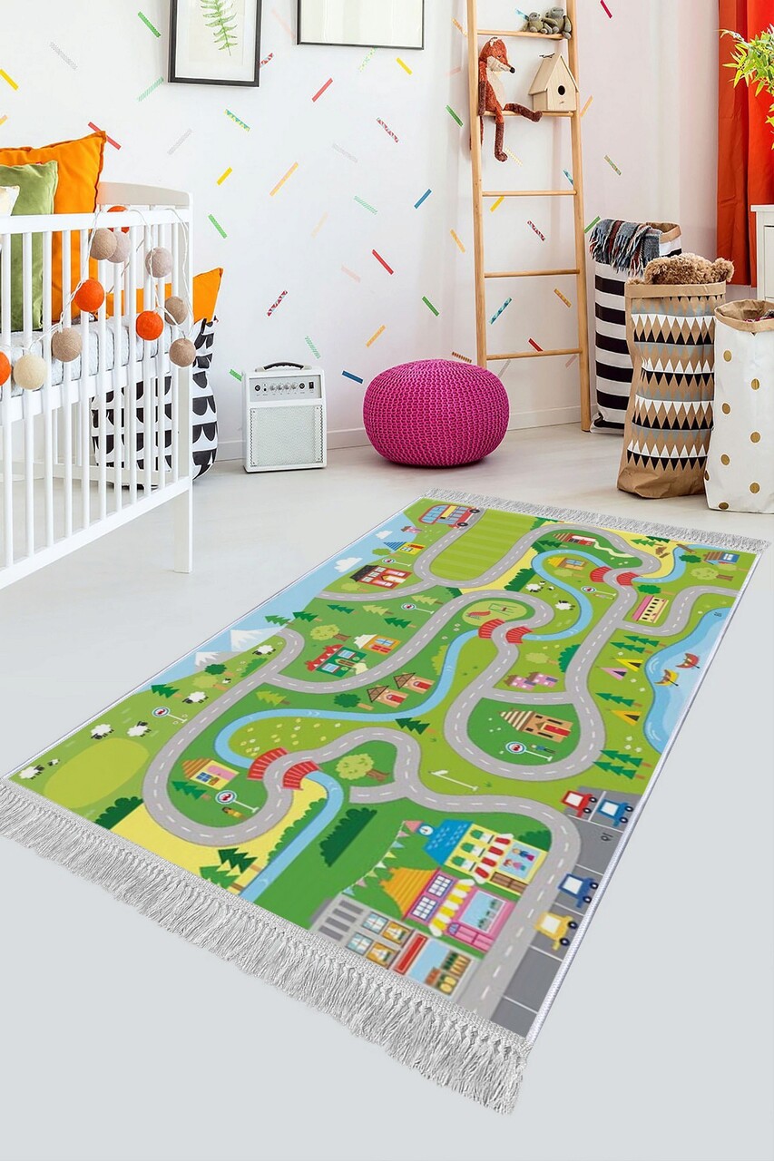 Covor pentru copii, ELS509, 100x300 cm, Multicolor - imagine 6